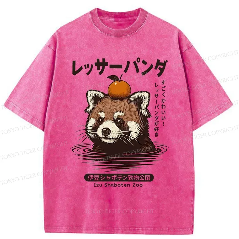 Tokyo-Tiger Cute Red Panda Washed T-Shirt