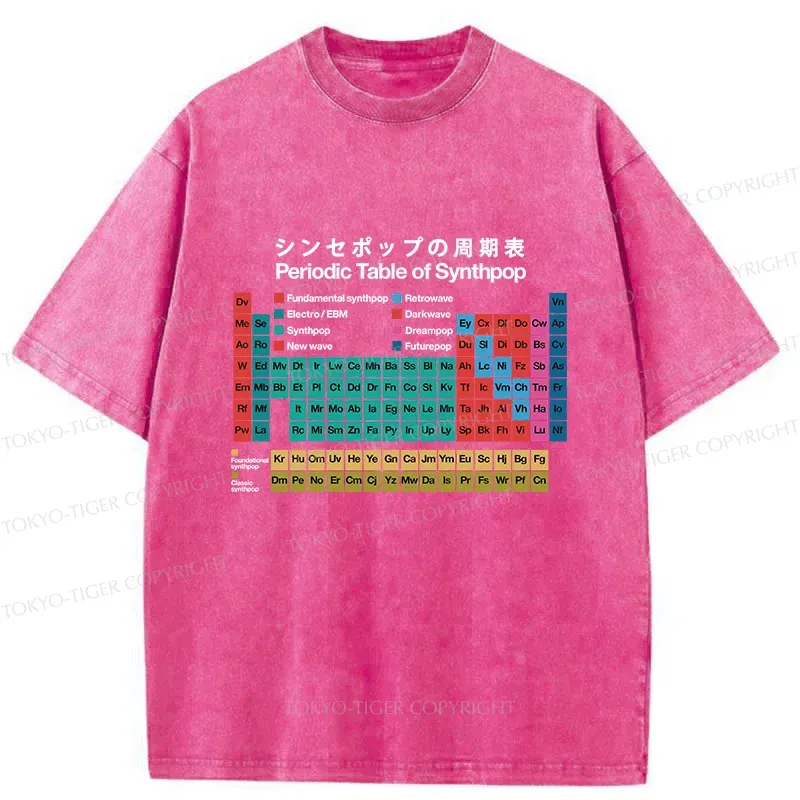 Tokyo-Tiger Music Periodic Table Washed T-Shirt