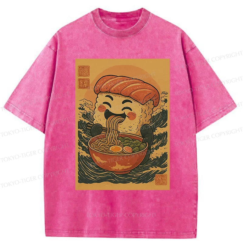 Tokyo-Tiger Sushi And Ramen Washed T-Shirt
