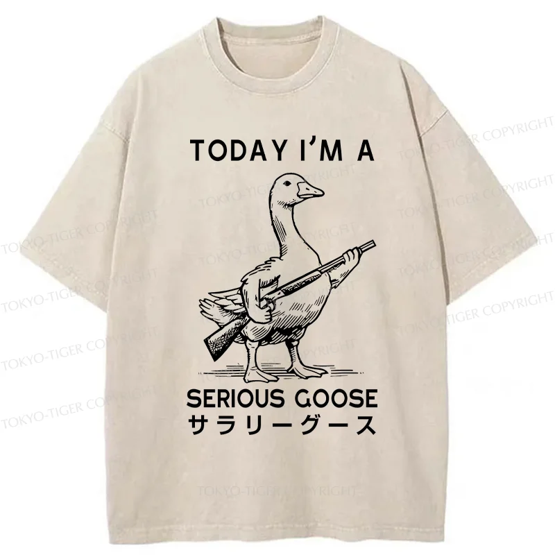 Tokyo-Tiger Serious Stupid Goose Washed T-Shirt