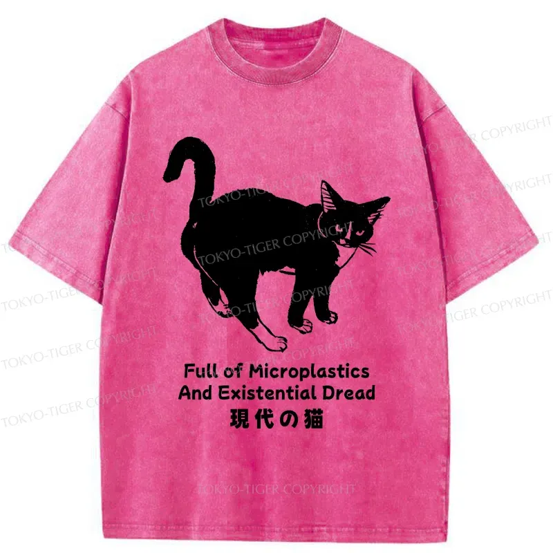 Tokyo-Tiger Current State Of Cat Washed T-Shirt