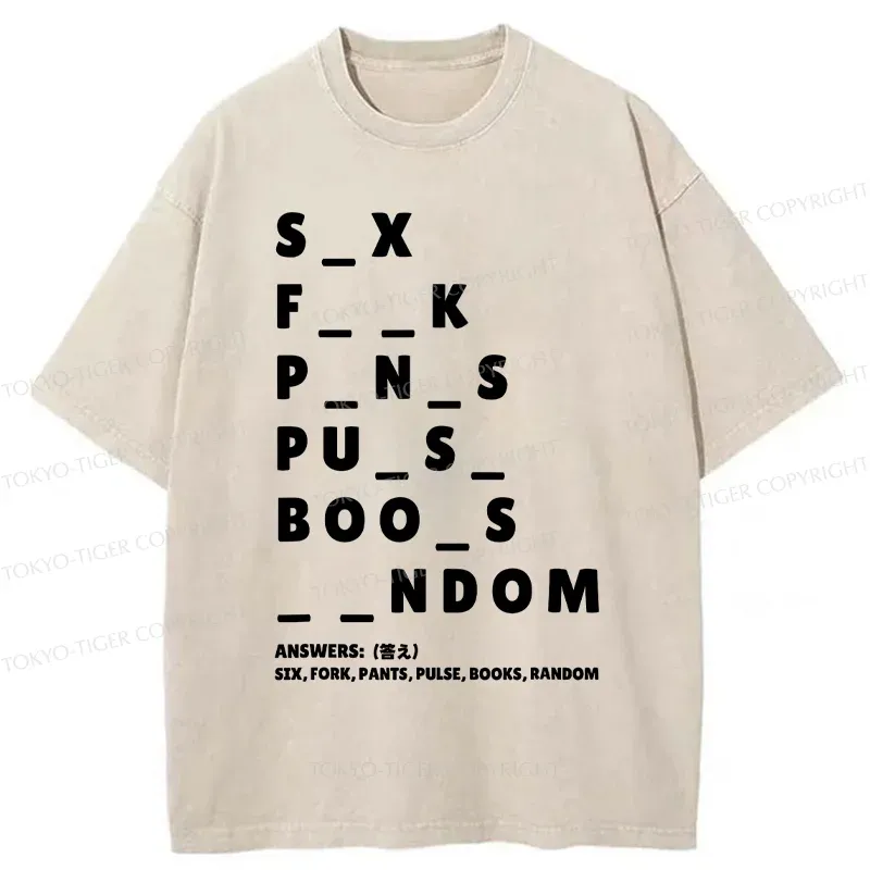 Tokyo-Tiger Fill In The Blanks Washed T-Shirt