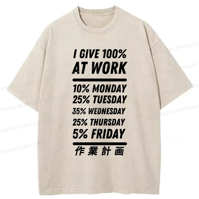 Tokyo-Tiger Work Plan Washed T-Shirt