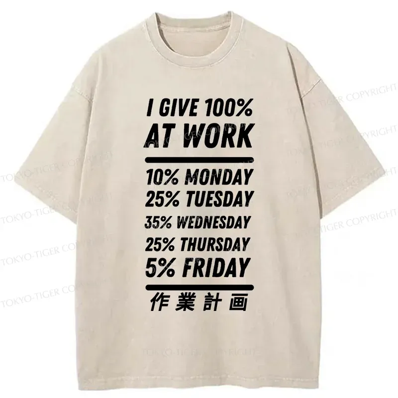 Tokyo-Tiger Work Plan Washed T-Shirt