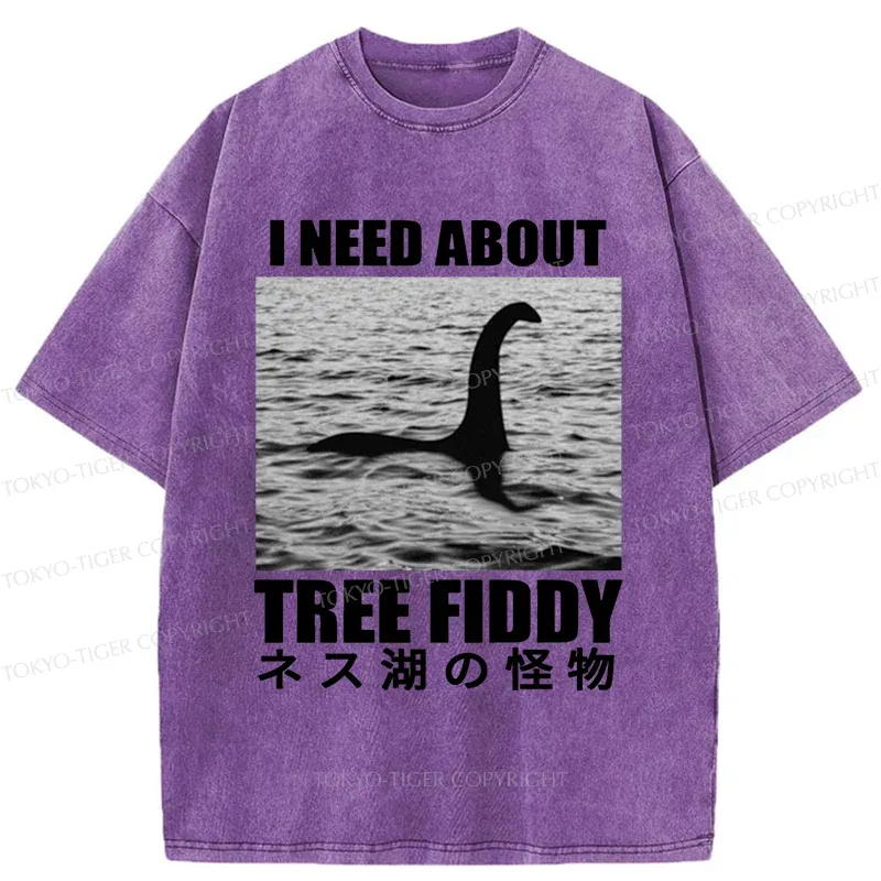 Tokyo-Tiger Loch Ness Monster Joke Washed T-Shirt