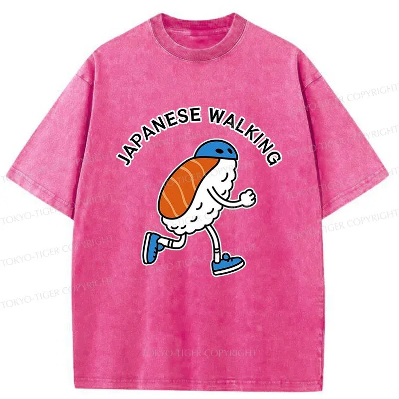 Tokyo-Tiger Japanese Walking Washed T-Shirt
