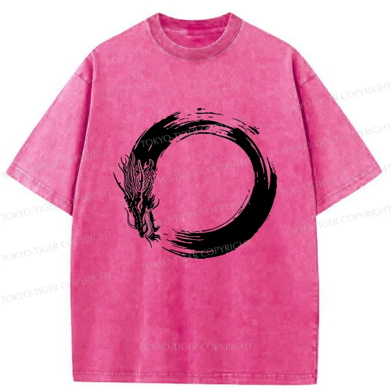 Tokyo-Tiger Dragon's Circle Washed T-Shirt