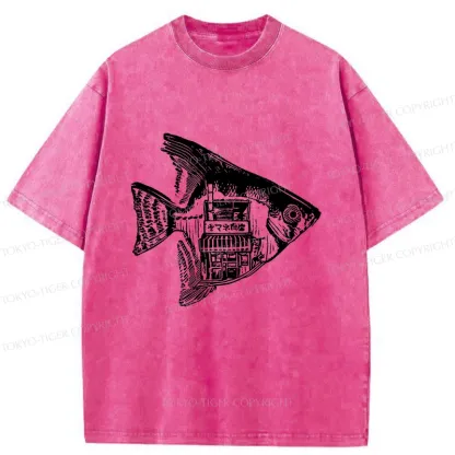 Tokyo-Tiger Grilled Fish Restaurant Washed T-Shirt