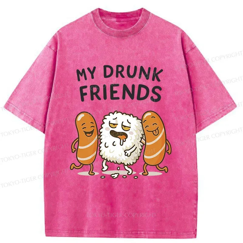 Tokyo-Tiger Drunk Sushi Washed T-Shirt
