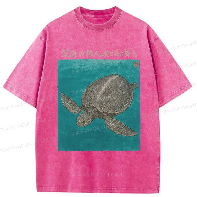 Tokyo-Tiger Deep Sea Turtle Washed T-Shirt