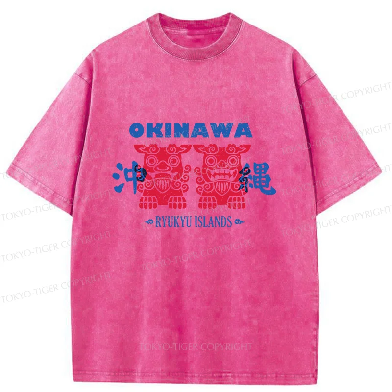 Tokyo-Tiger Okinawa Mascot Washed T-Shirt