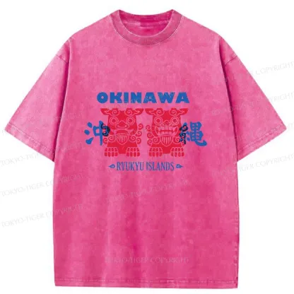 Tokyo-Tiger Okinawa Mascot Washed T-Shirt