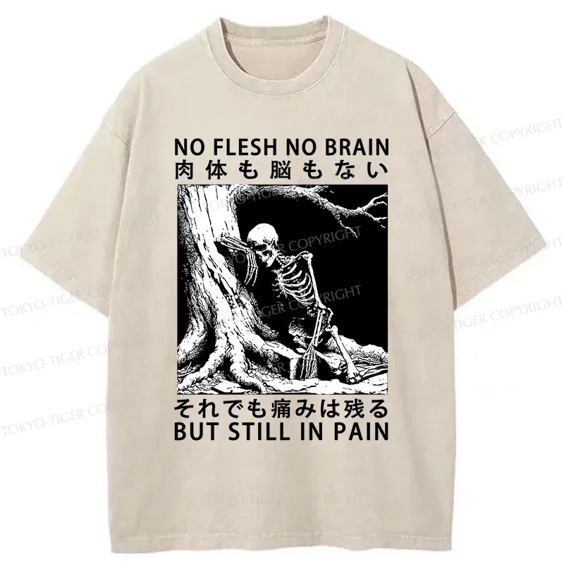 Tokyo-Tiger Painful Skeleton Washed T-Shirt