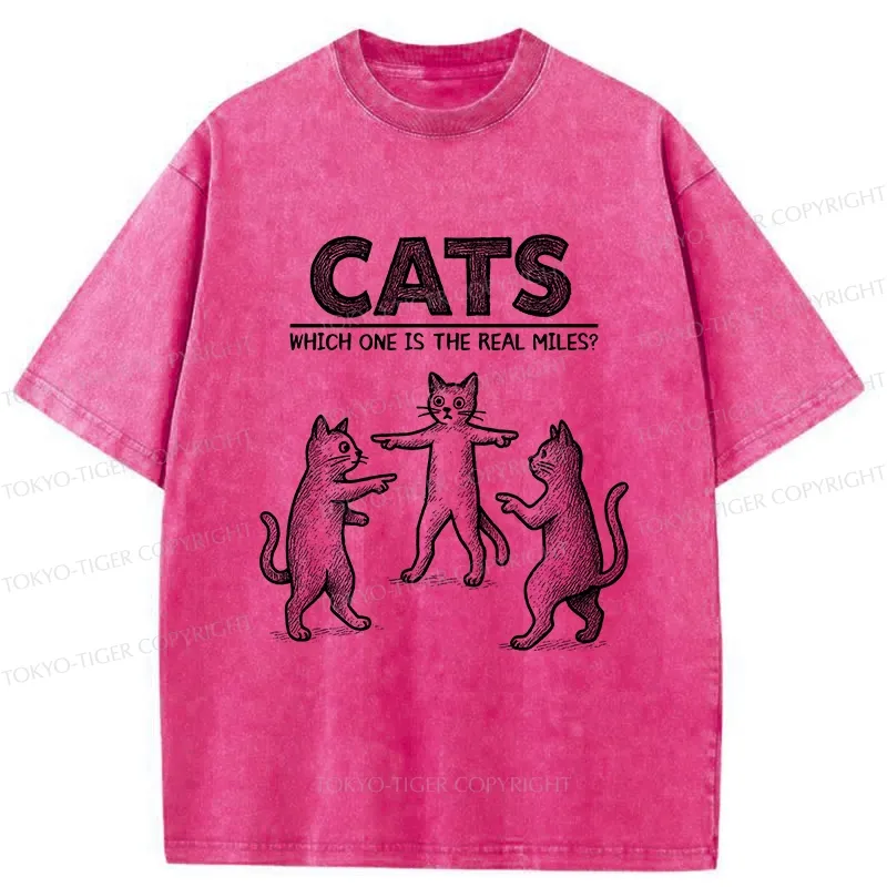 Tokyo-Tiger Which One Is The Real Miles? Washed T-Shirt