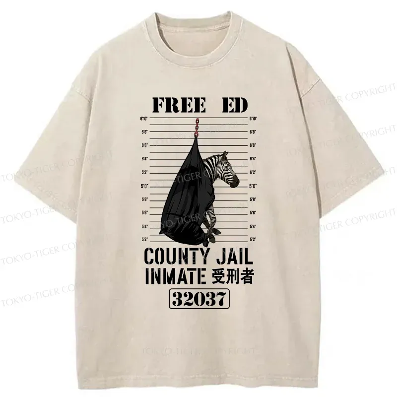 Tokyo-Tiger Zebra Caught Washed T-Shirt