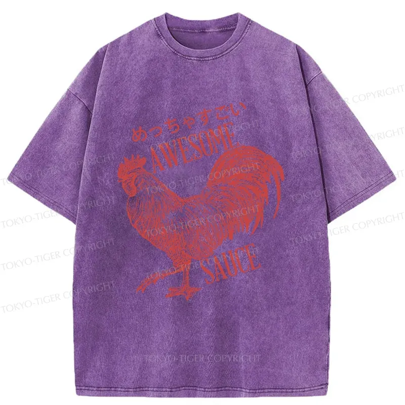 Tokyo-Tiger Excited Chicken Washed T-Shirt