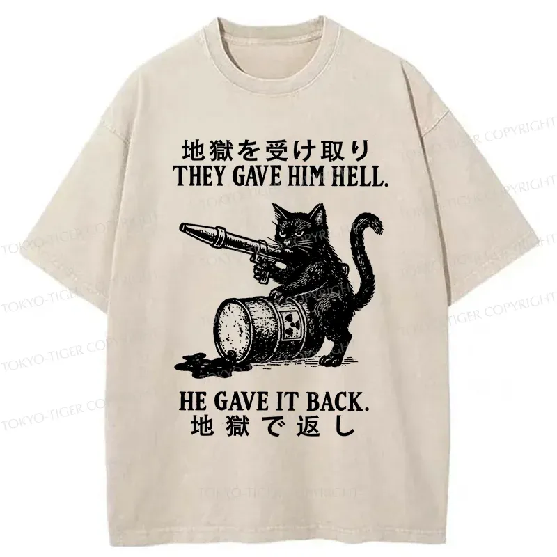 Tokyo-Tiger Revenge Of The Cat Washed T-Shirt
