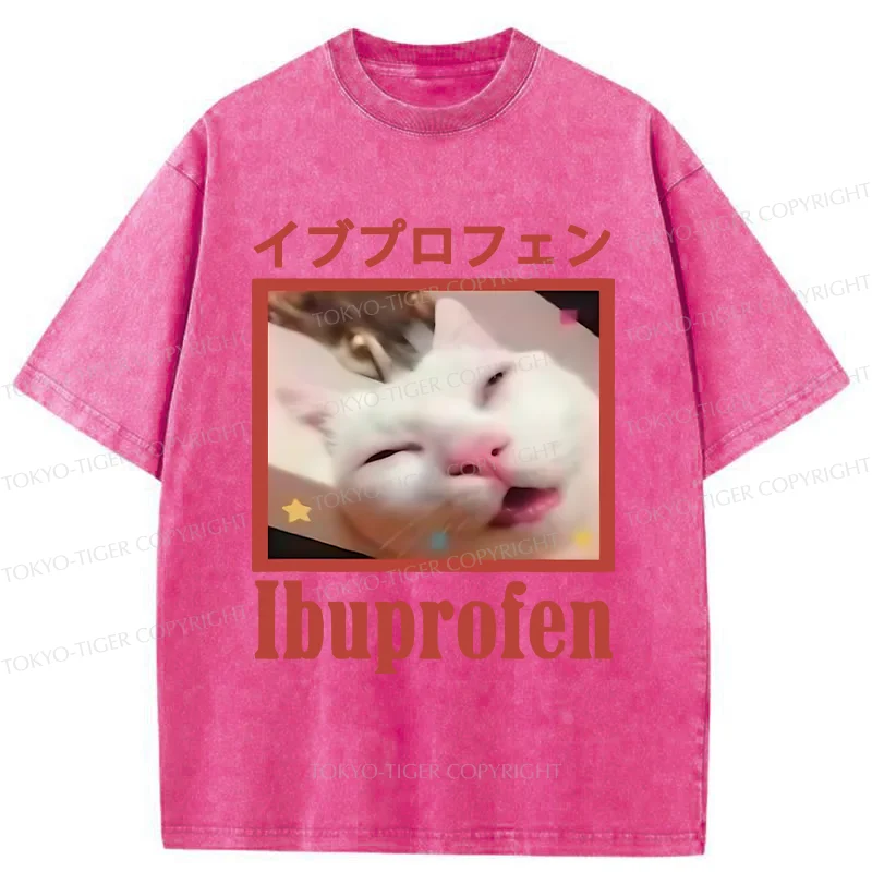 Tokyo-Tiger Cat Took Ibuprofen Washed T-Shirt