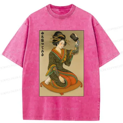 Tokyo-Tiger Geisha With Dice Washed T-Shirt