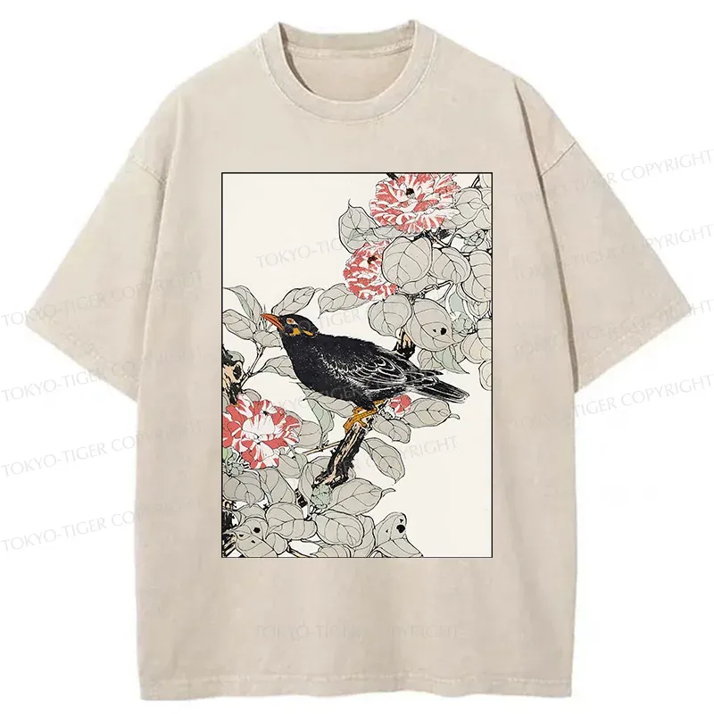 Tokyo-Tiger Retro Bird Washed T-Shirt