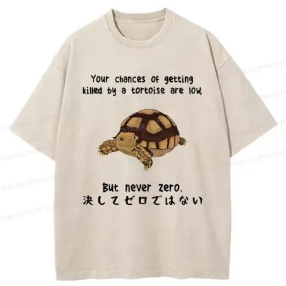 Tokyo-Tiger Funny Turtle Jokes Washed T-Shirt