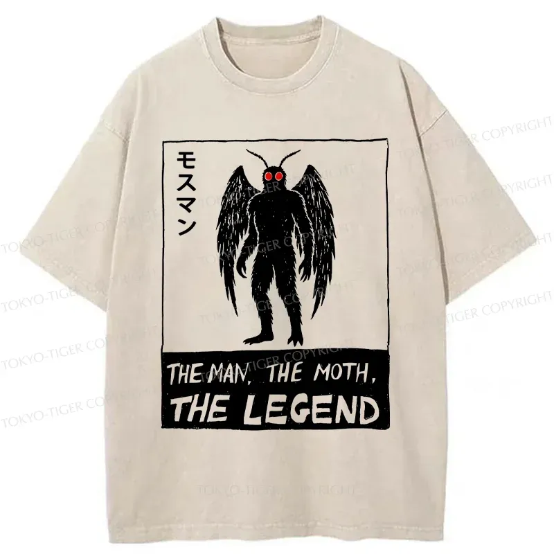 Tokyo-Tiger Funny Mothman Washed T-Shirt