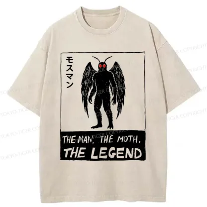 Tokyo-Tiger Funny Mothman Washed T-Shirt