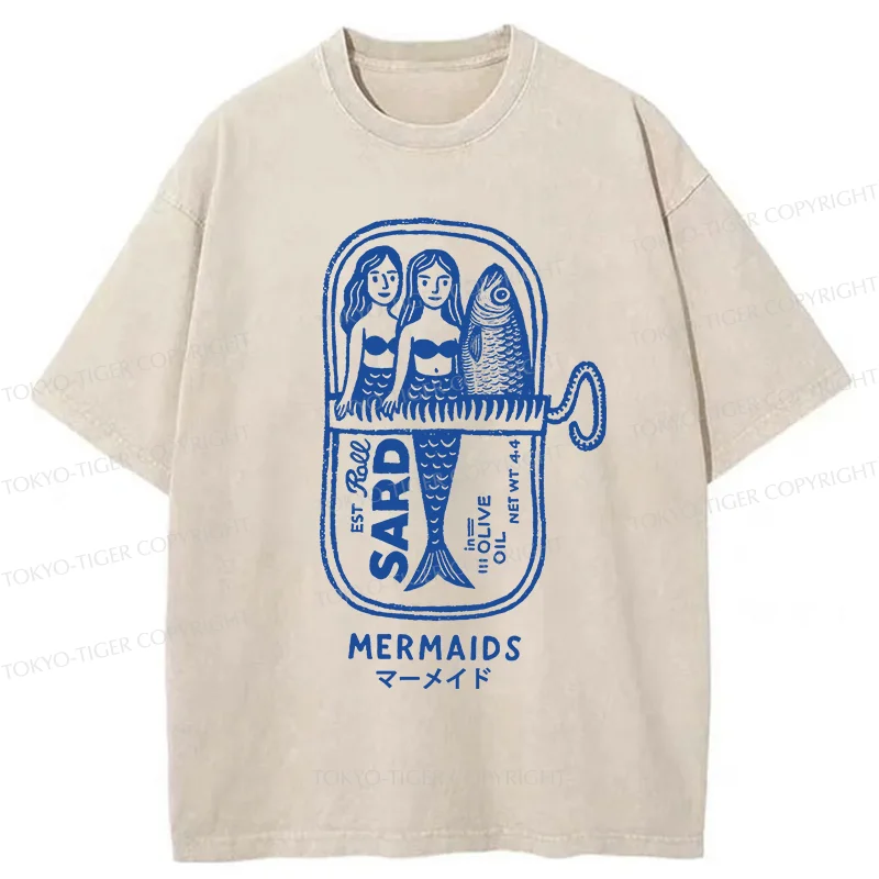 Tokyo-Tiger Mermaid Can Washed T-Shirt