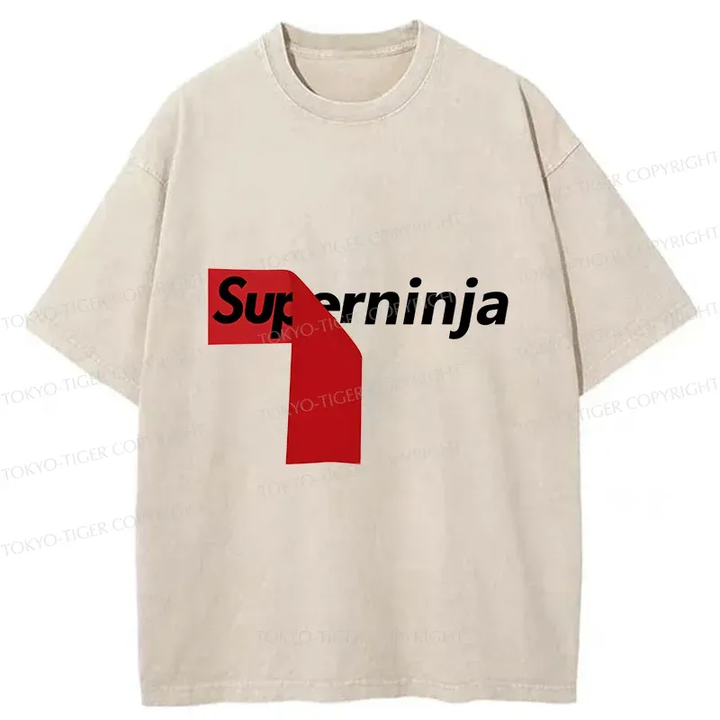 Tokyo-Tiger Funny Ninja Joke Washed T-Shirt