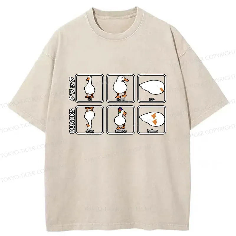 Tokyo-Tiger 3D Illustration Of A Duck Washed T-Shirt
