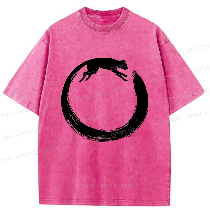 Tokyo-Tiger Cat's Circle Washed T-Shirt