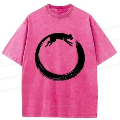 Tokyo-Tiger Cat's Circle Washed T-Shirt