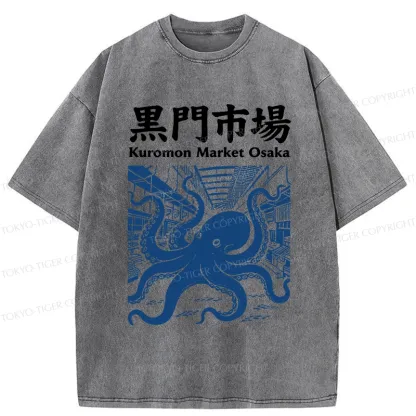 Tokyo-Tiger Kuromon Market Osaka Washed T-Shirt
