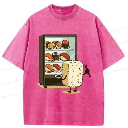 Tokyo-Tiger Rice Ball Is Choosing Sushi Washed T-Shirt