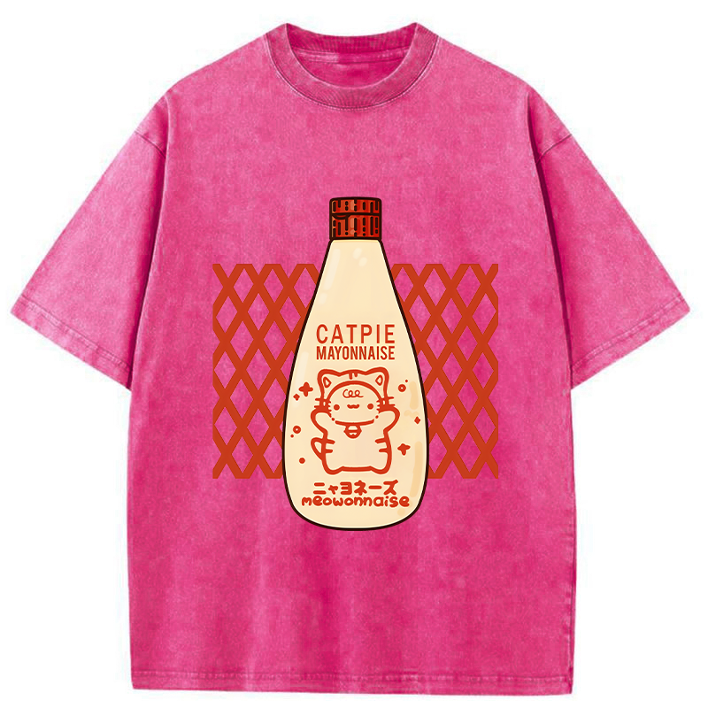 Tokyo-Tiger Catpie Mayonnaise Washed T-Shirt