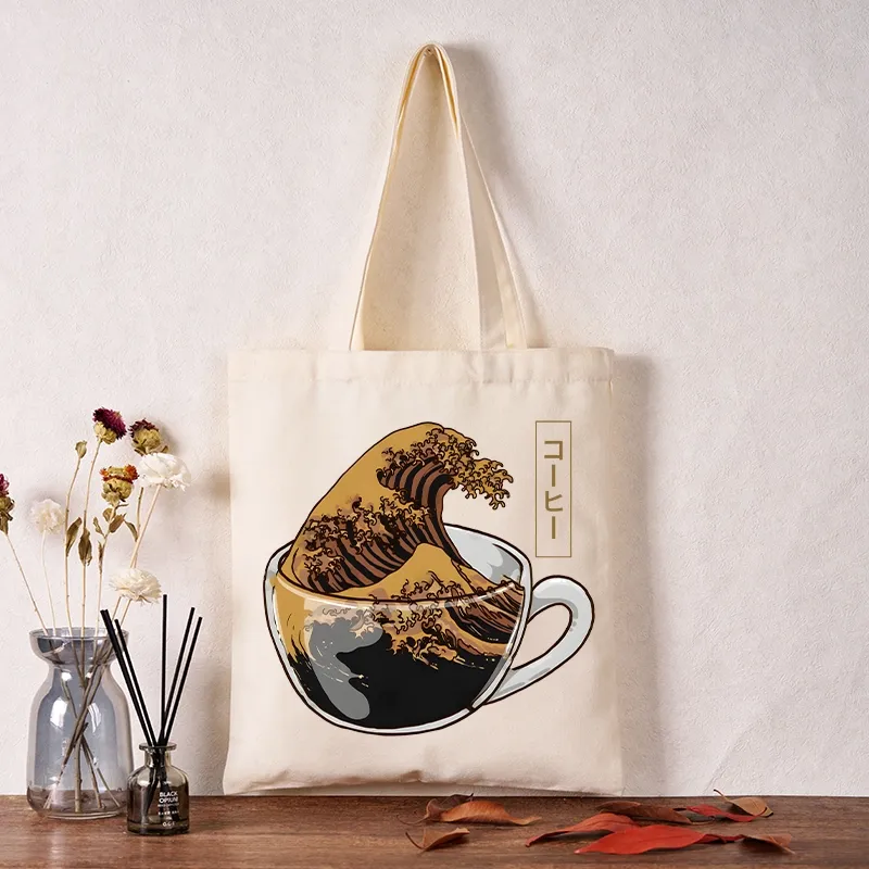 Tokyo-Tiger Coffee Wave Tote Bag