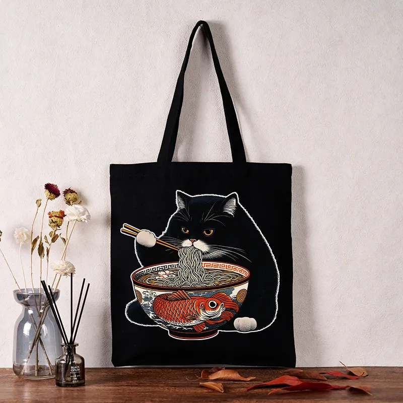 Tokyo-Tiger Fat Cat Eating Ramen Tote Bag