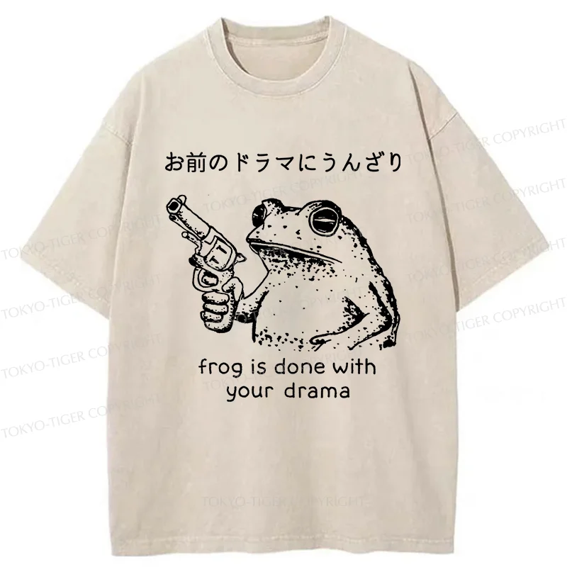 Tokyo-Tiger Frog That Is Tired Of Others Washed T-Shirt