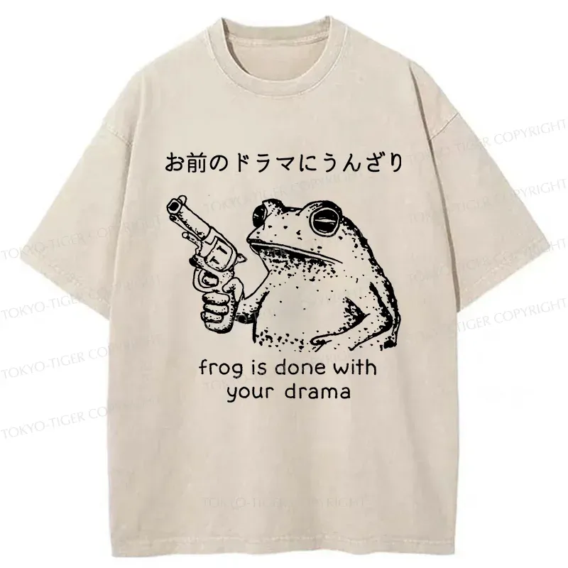 Tokyo-Tiger Frog That Is Tired Of Others Washed T-Shirt