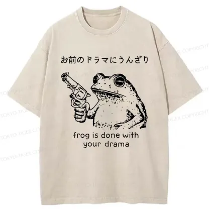 Tokyo-Tiger Frog That Is Tired Of Others Washed T-Shirt