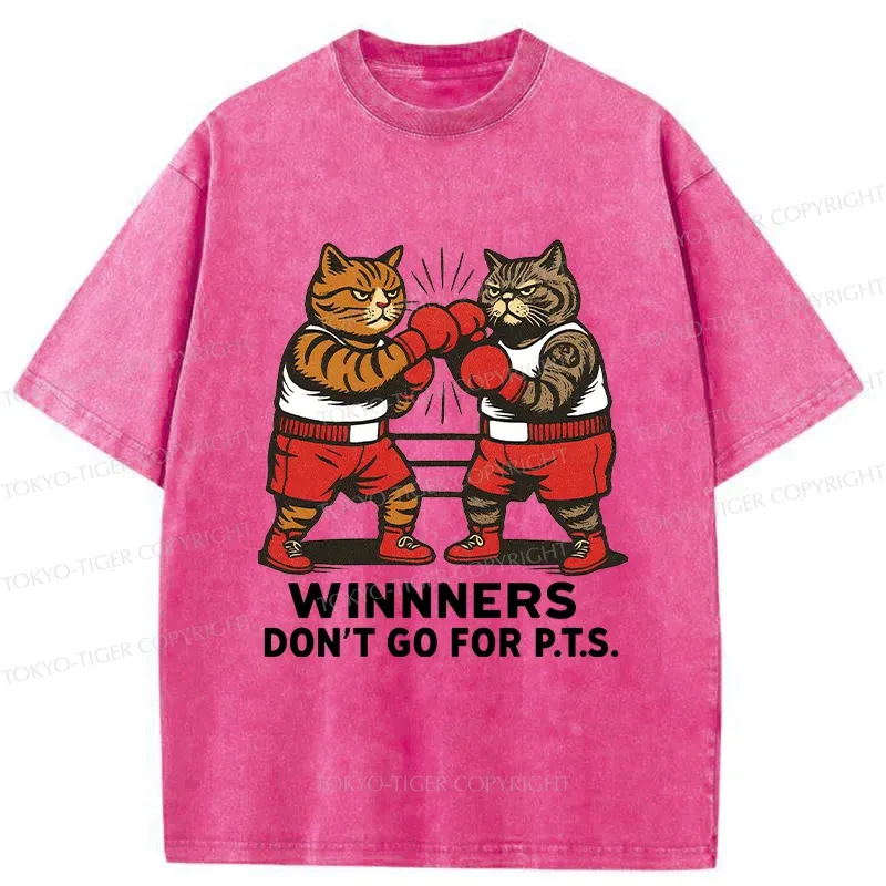 Tokyo-Tiger Fighting Cats Washed T-Shirt