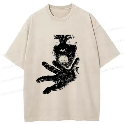 Tokyo-Tiger Scary Ghost Washed T-Shirt