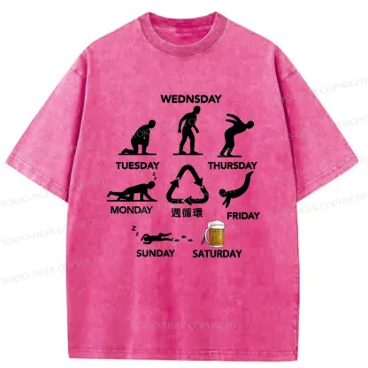 Tokyo-Tiger One Week Cycle Washed T-Shirt