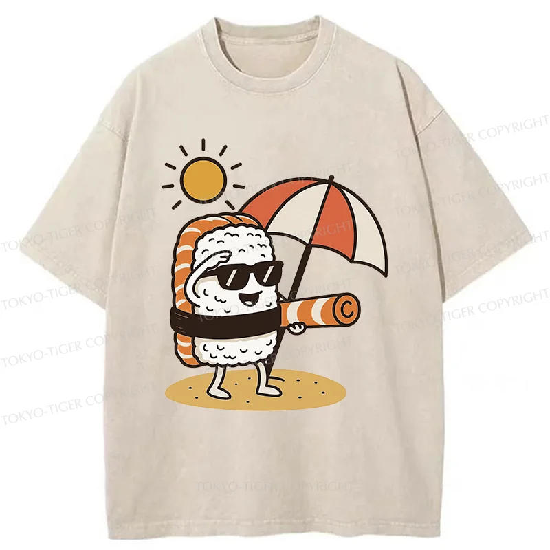 Tokyo-Tiger Summer Sushi Washed T-Shirt