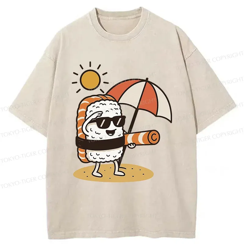 Tokyo-Tiger Summer Sushi Washed T-Shirt