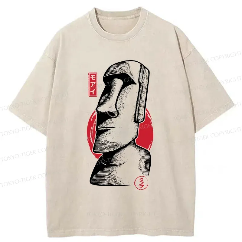 Tokyo-Tiger Moai Japan Washed T-Shirt