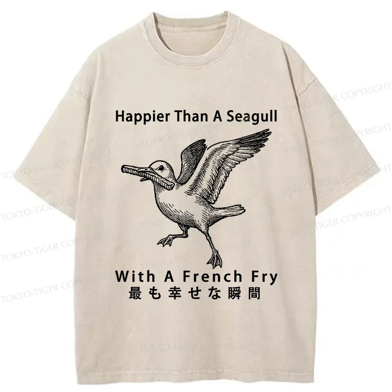 Tokyo-Tiger Happy Seagull Washed T-Shirt