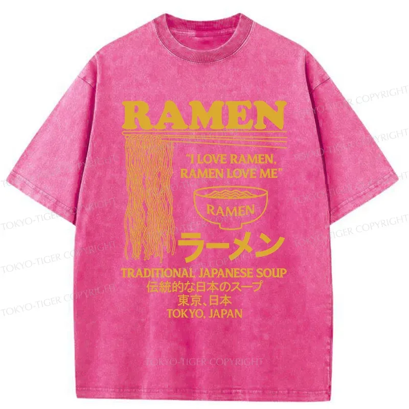 Tokyo-Tiger Retro Ramen Japan Washed T-Shirt