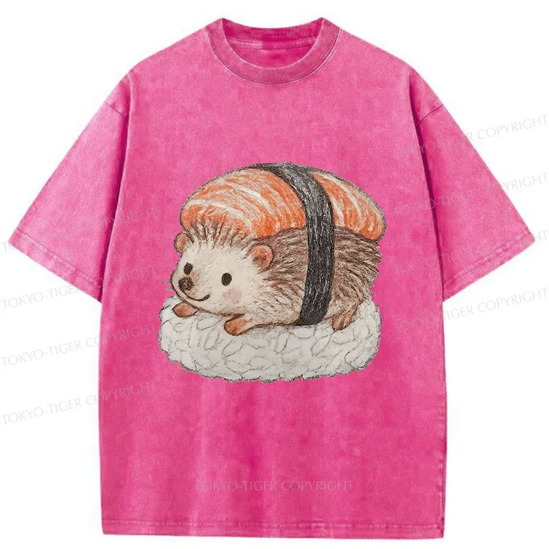 Tokyo-Tiger Hedgehog Sushi Washed T-Shirt