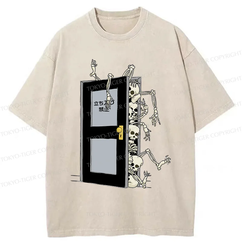 Tokyo-Tiger Ghost Coming In Washed T-Shirt